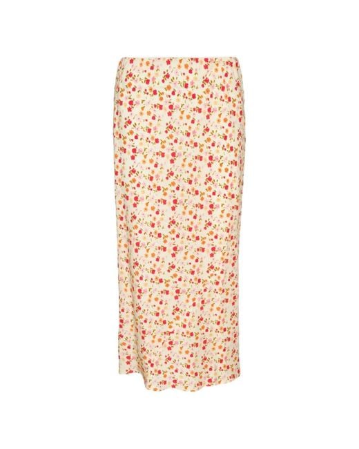 Lee Mathews White Flora Graphic-Print Maxi Skirt