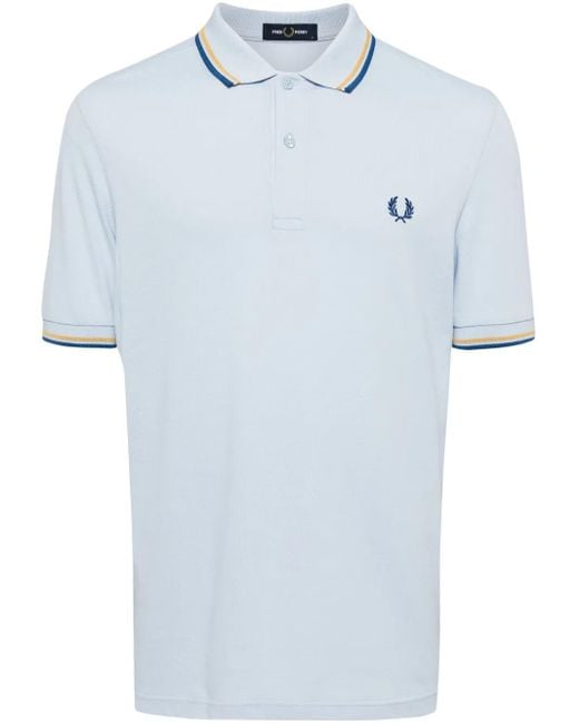 Fred Perry Blue Embroidered Logo T-Shirt for men