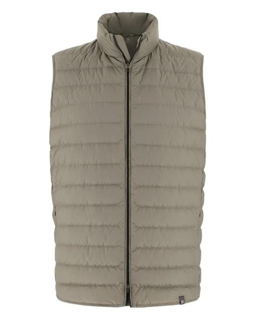 Boggi Gray Padded Logo Patch Gilet for men