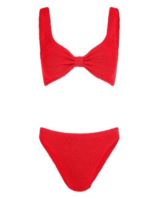 Hunza G Red Bonnie Crinkle Bikini - Women's - Lycra/nylon