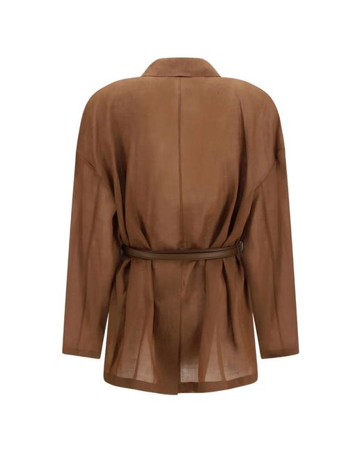 Chaqueta Con Cinturón Max Mara de color Brown