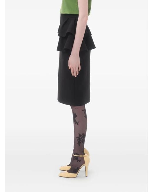 Valentino Garavani Black Crepe Couture Midi Skirt