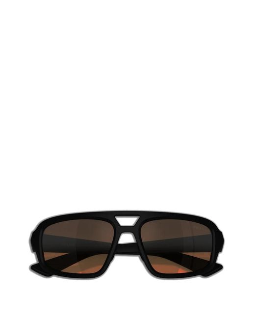 Prada Linea Rossa Black Double-Bridge Sunglasses for men