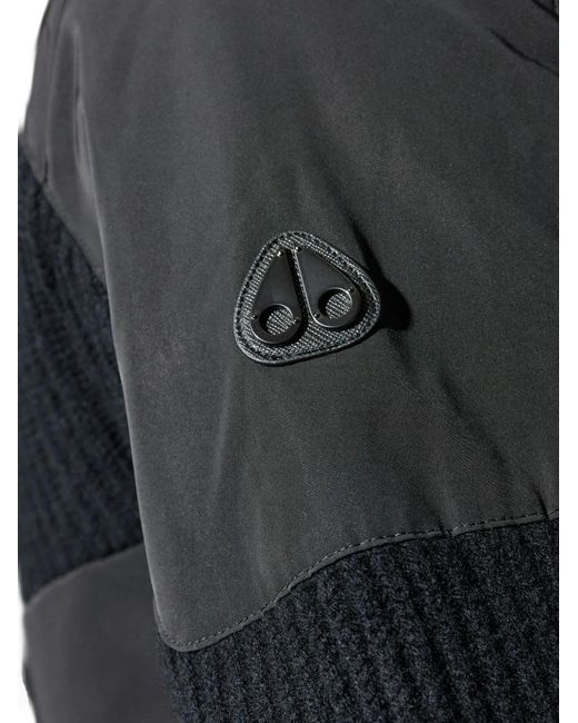 Moose Knuckles Blue Glenvale Ribbed-Panel Padded Jacket Clothing for men