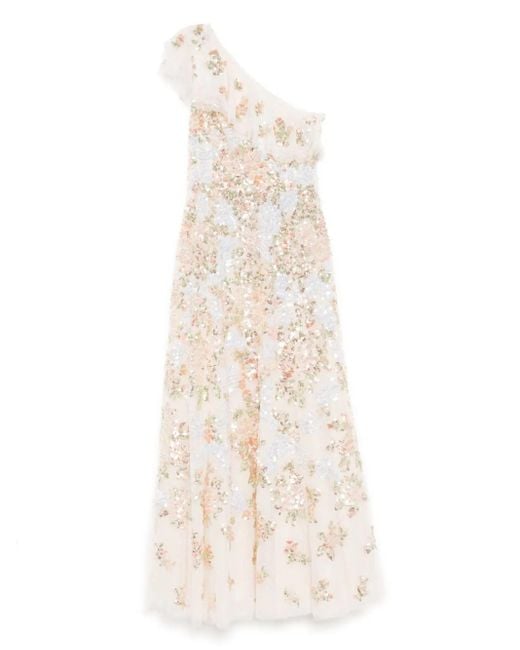 Needle & Thread White Sequin Embellishment Dress