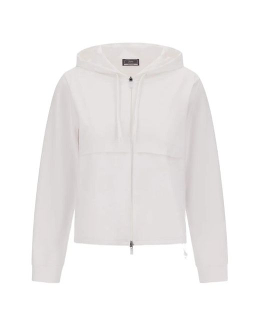 Herno White Zip-Up Hoodie