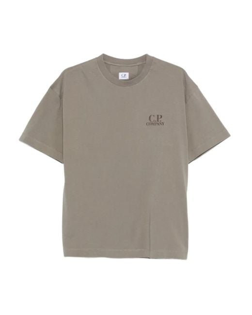 Camiseta con detalle del logo C P Company de hombre de color Gray