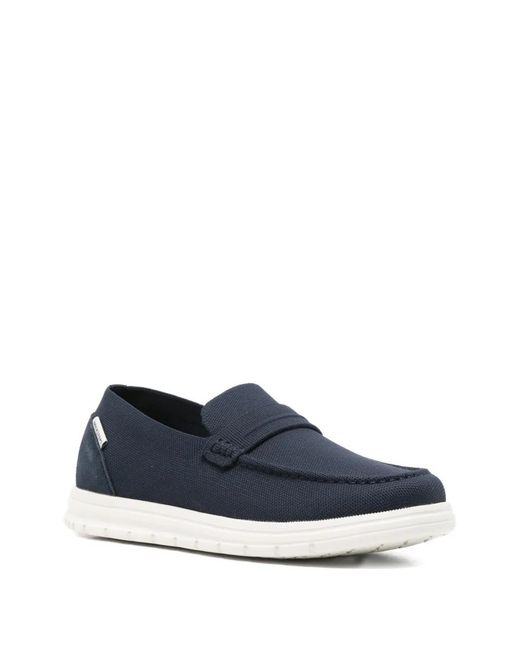 Docksteps Blue Mesh-Knit Loafers for men