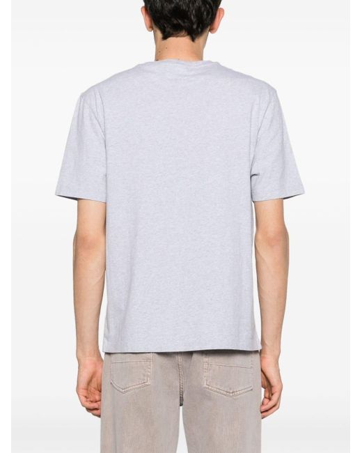 T-shirt en coton à patch Chillax Fox Maison Kitsuné pour homme en coloris White