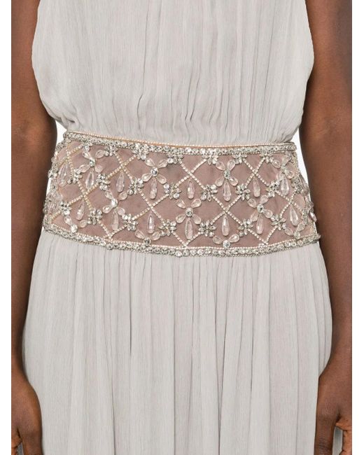 retroféte Kreeli Verfraaide Jurk Met Halternek in het White