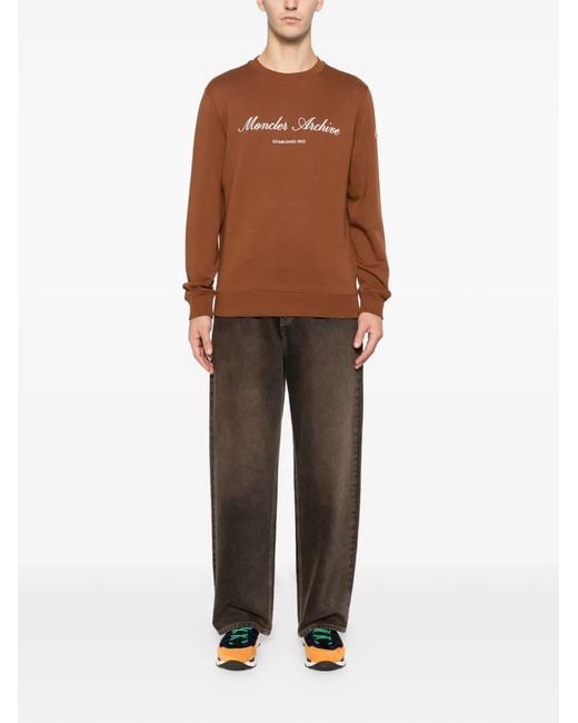 Moncler Brown Logo-Patch Sweater for men