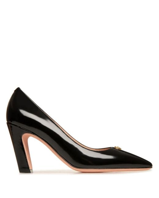 Bally Black Emblem-Plaque Leather Pumps