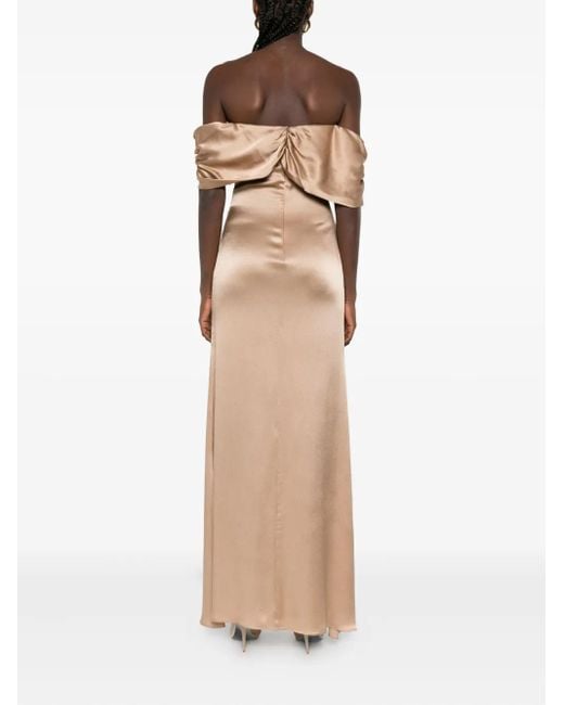GIUSEPPE DI MORABITO Natural Draped One-Shoulder Dress