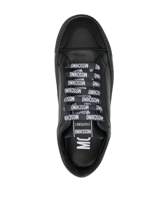 Moschino Black Logo-embossed Sneakers for men