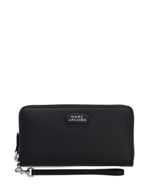 Marc Jacobs Black The Continental Logo-Plaque Leather Wallet