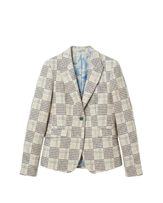 ABSEITS White Graphic-Check Blazer