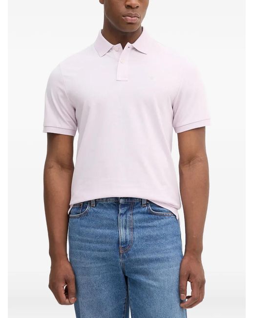 Hackett White Logo-Embroidered Short-Sleeve Polo Shirt for men