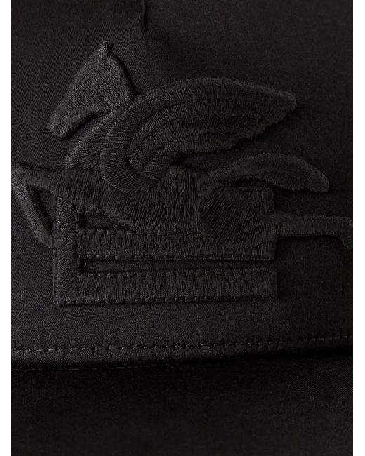 Etro Black Embroidered Baseball Cap