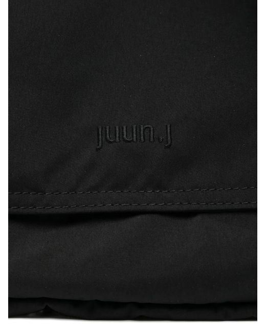Juun.J Black Logo-Embroidered Shoulder Bag for men