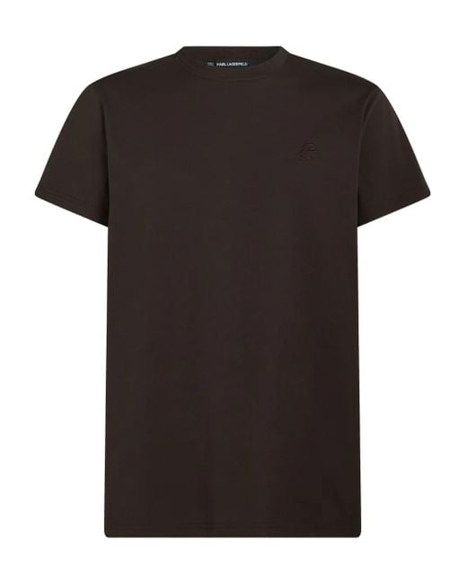 メンズ Karl Lagerfeld エンブロイダリー Tシャツ Black
