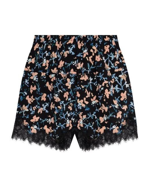 Pantalones cortos Noella con estampado floral y ribete de encaje Ulla Johnson de color Blue