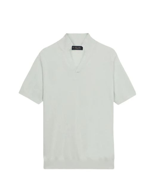 Brooks Brothers White Open-Collar T-Shirt for men