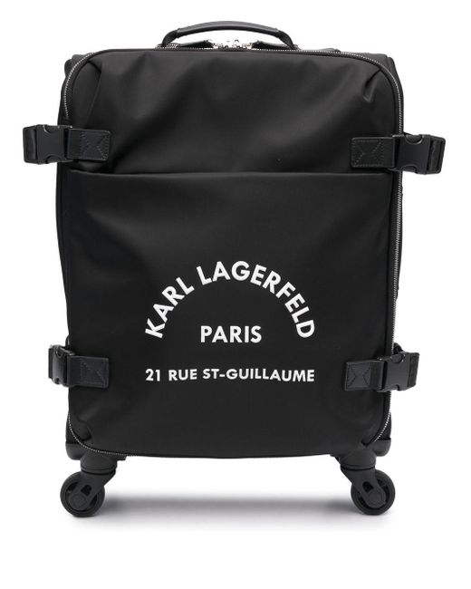 Karl Lagerfeld Synthetic Addressprint luggage Trolley in Black Lyst UK