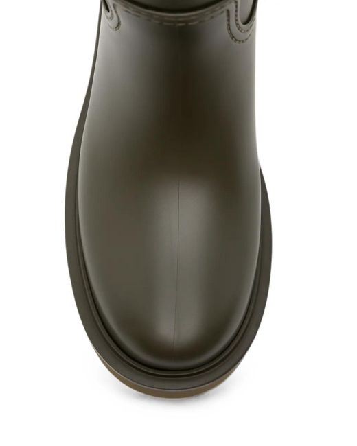 Moncler Green Kickstream Logo-Patch Rain Boots