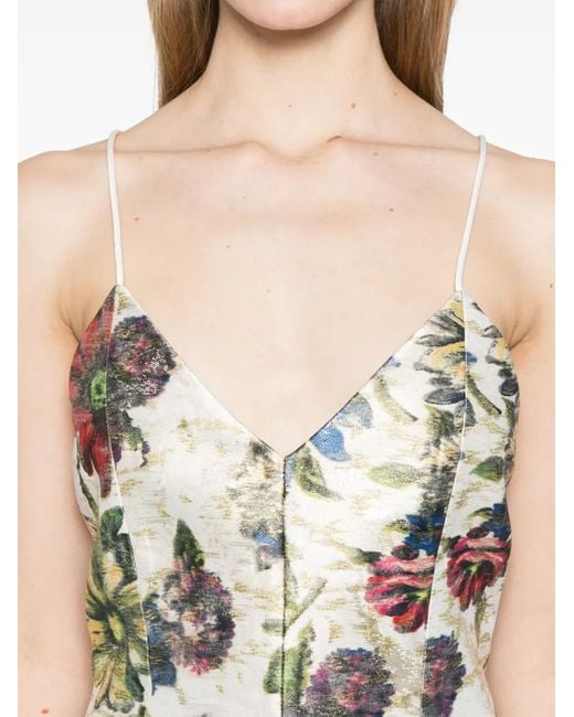 Alice + Olivia Natural Tayla Printed Mini Dress