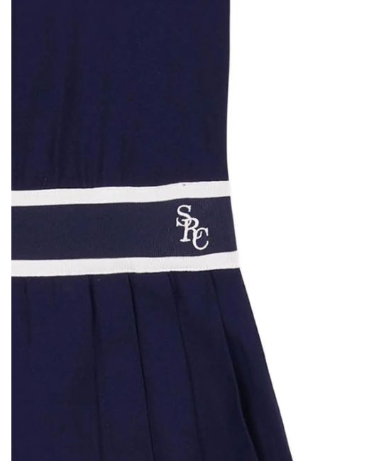 Sporty & Rich Blue Pleated Mini Dress