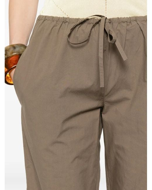 Matteau White Drawcord Straight-Leg Trousers