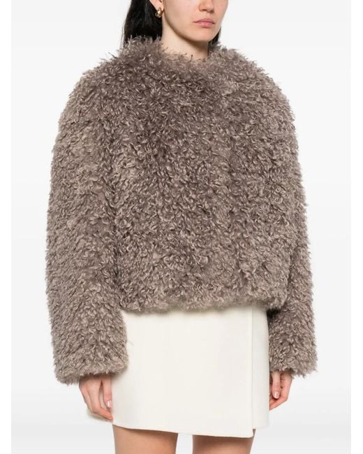 Tagliatore Brown Teddy-Textured Jacket