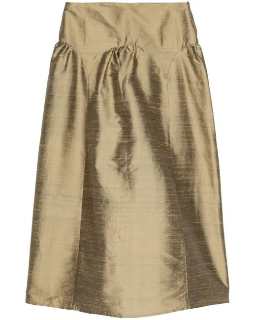 Paloma Wool Natural Pallon Low-rise Silk Skirt
