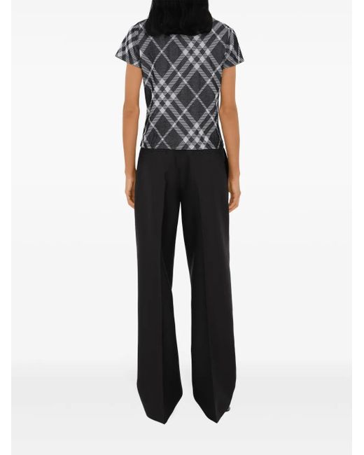 T-Shirt Check di Burberry in Gray