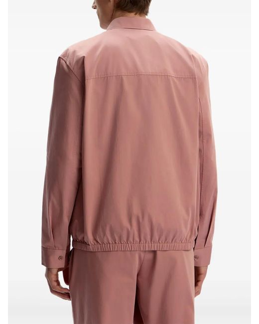 12 STOREEZ Pink Long-Sleeved Buttoned Overshirt for men
