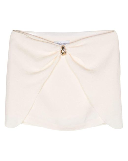 Blumarine Natural Low-rise Crepe Miniskirt
