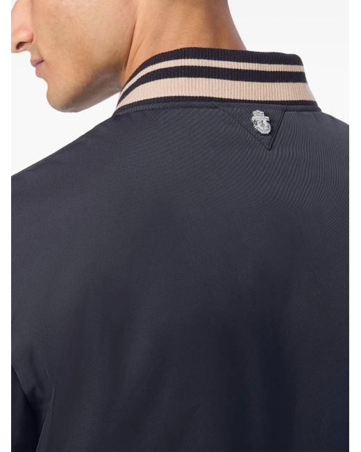 Billionaire Blue Logo-Embroidered Bomber Jacket for men