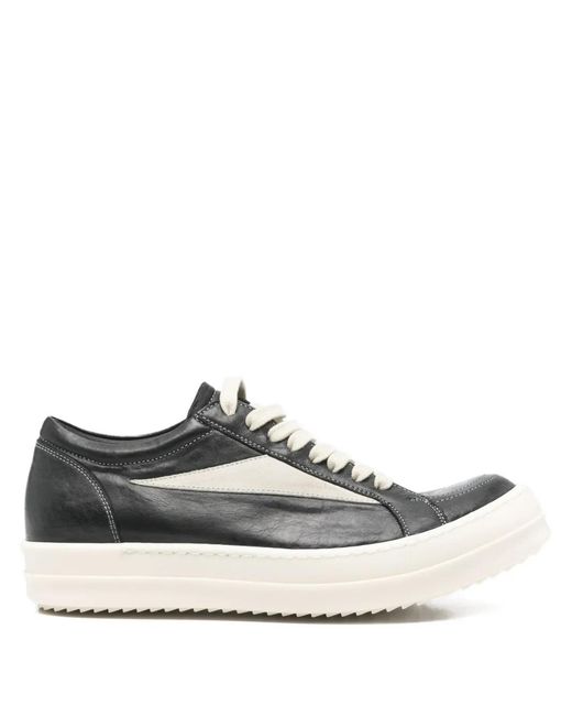 Rick Owens White Vintage Low-Top Leather Sneakers