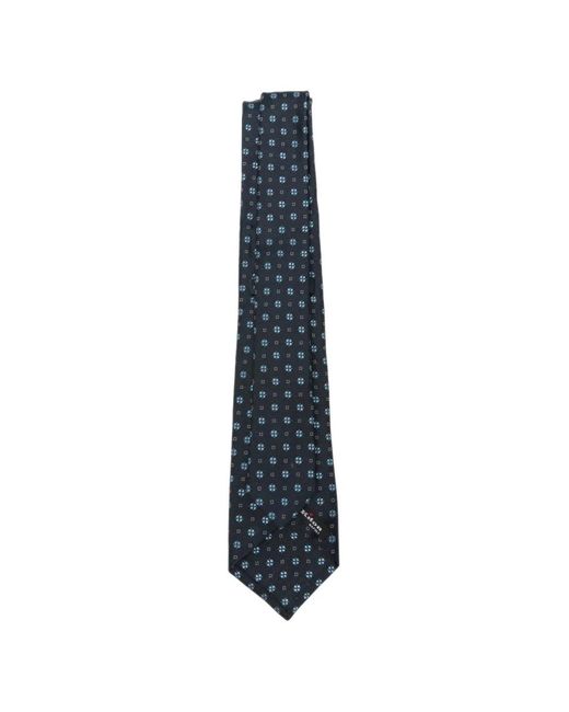 Kiton Blue Floral-Pattern Tie for men