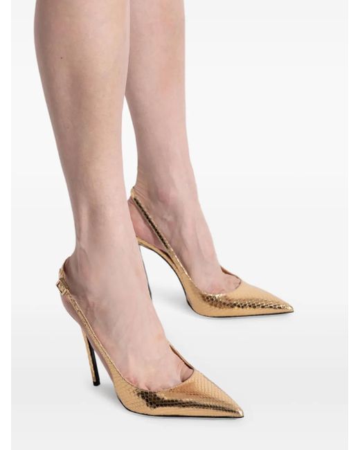 DSquared² Metallic Snakeskin Slingback Pumps