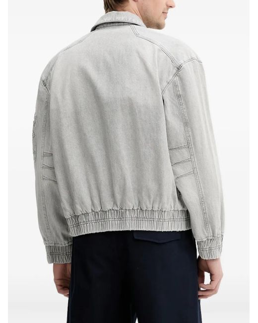 IRO Gray Zip-Fastening Denim Jacket for men