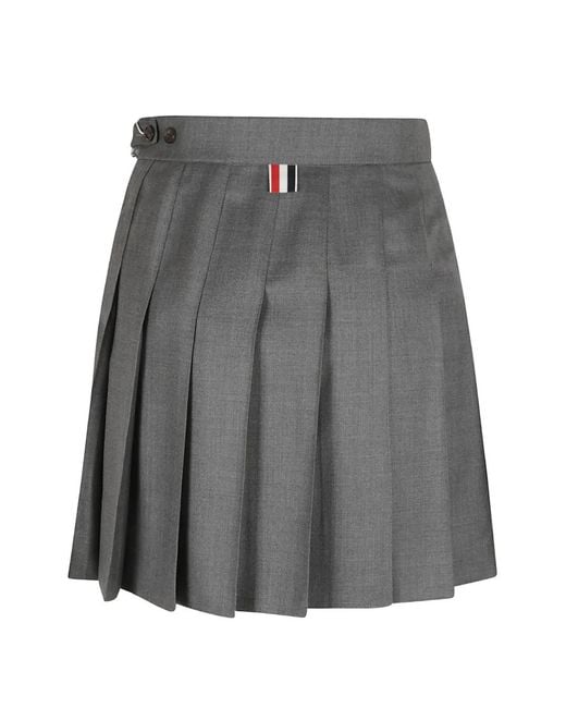 Thom Browne Gray Super 120's Pleated Skirt