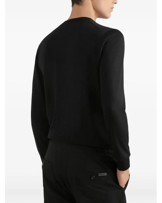 Dolce & Gabbana Black Crewneck Pullover for men
