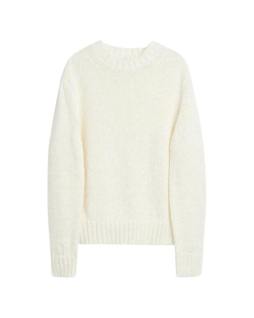 sunflower White Frederik Knitted Crewneck Sweater for men