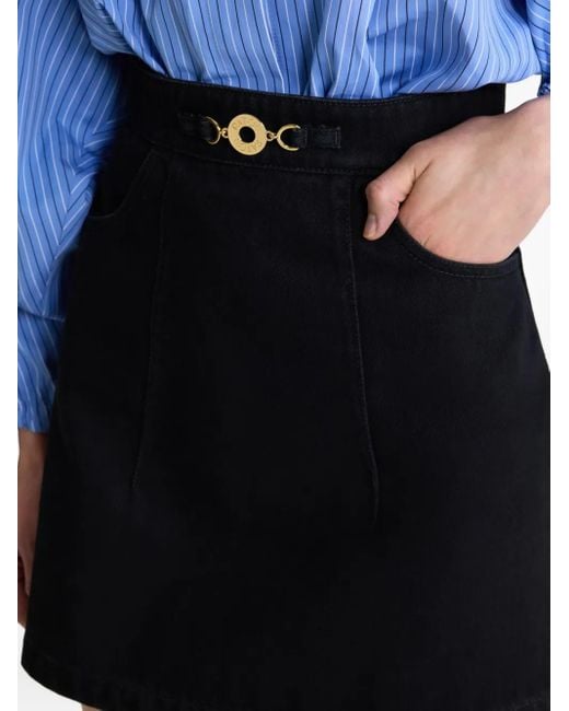 Patou デコラティブ Aライン ミニスカート Black
