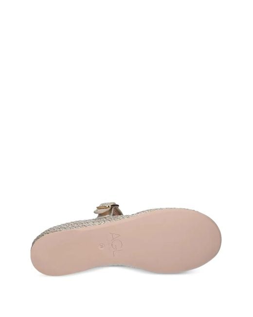 Agl Attilio Giusti Leombruni Gray Buckle-Fastening Ballet Flats