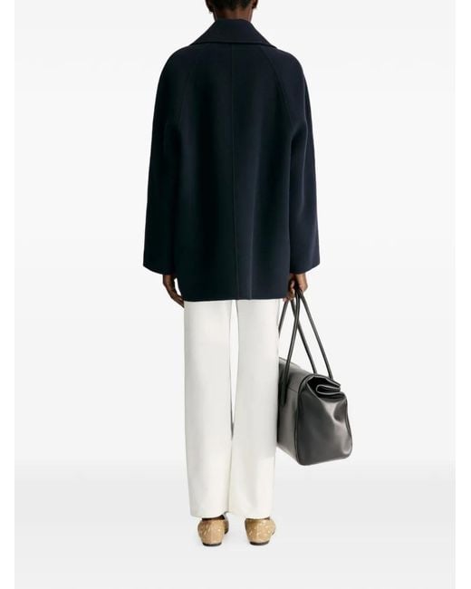 Loulou de Saison Blue Double-Breasted Notch-Lapel Jacket