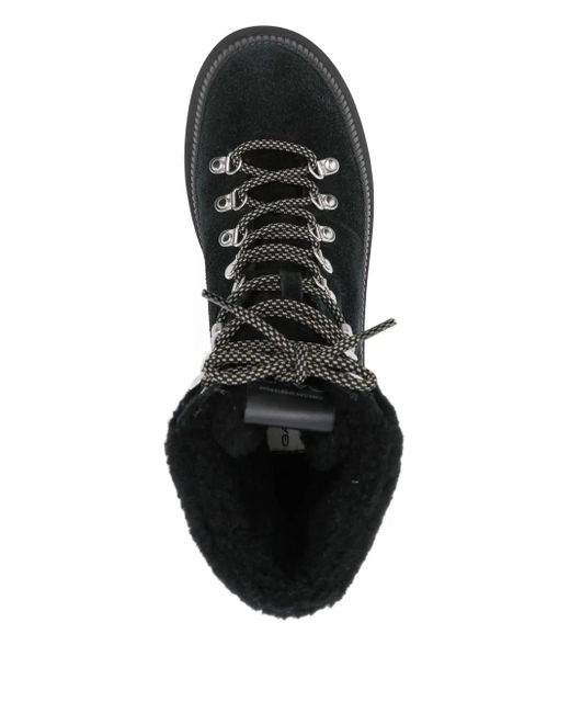 Gant Black Lace-Up Shearling Boots