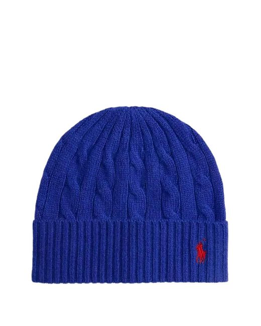 Polo Ralph Lauren Blue Cable-Knit Beanie