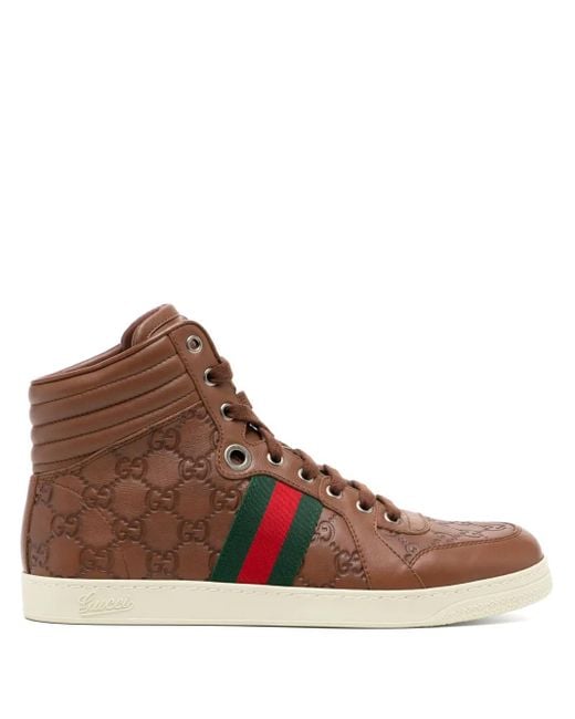 Gucci Brown Hi-Top Sneakers for men